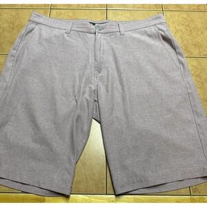 Travis Matthew Golf Performance Shorts Sz 36 x 11 1MU351 Plum‎ Purple Stripes